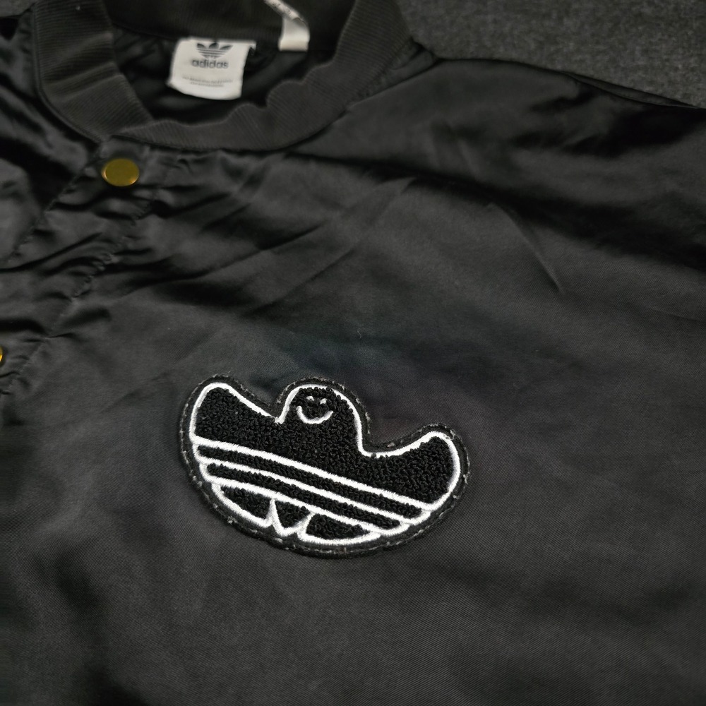 Adidas x Mark Gonzales Shmoo Bomber Jacket Black Gold Snap Front Men's 2XL - Picture 12 of 16